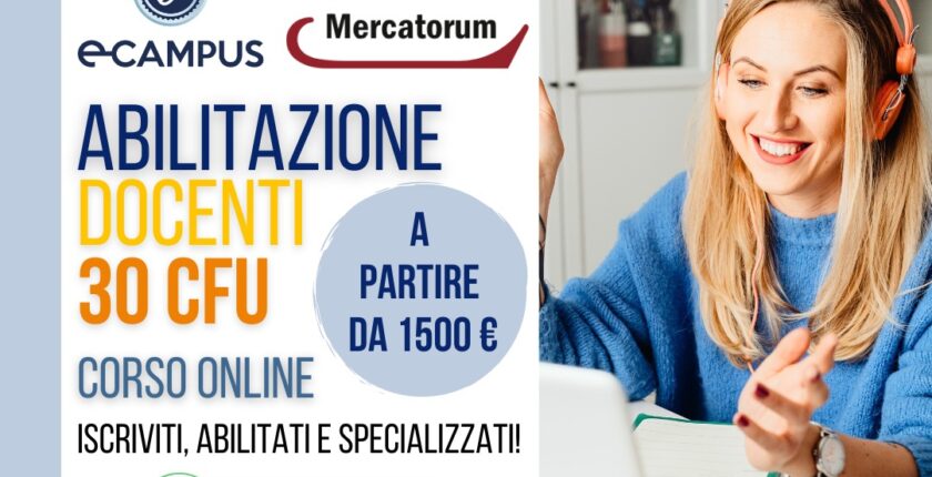 PERCORSI ABILITAZIONI DOCENTI 30 CFU - 3° Edizione IN ATTESA DI BANDO